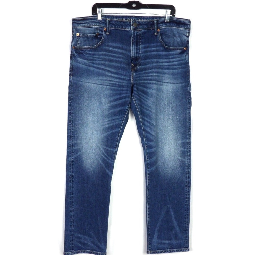 American Eagle FLEX Stretch Medium Wash Slim Straight Denim Jeans Men's 38 X 32‎